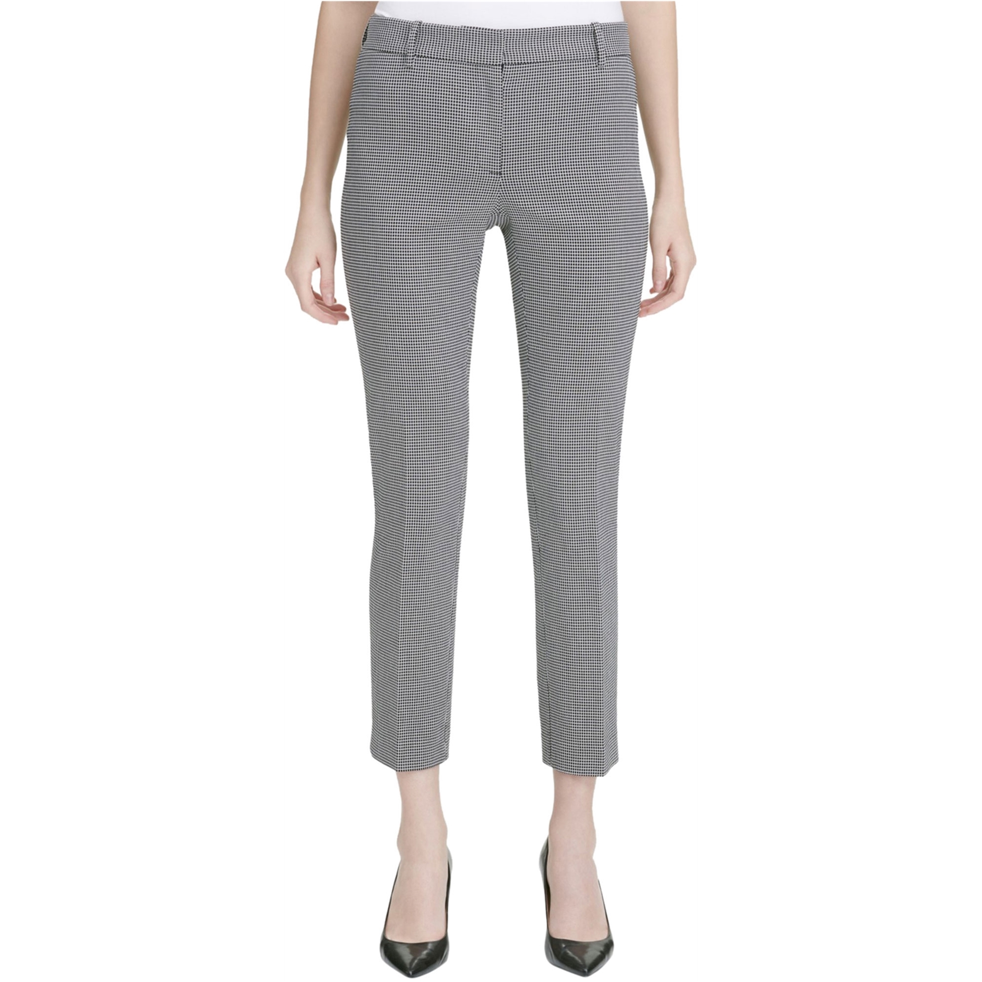 Calvin Klein Womens Box Print Casual Trouser Pants, Black, Petite, 10P